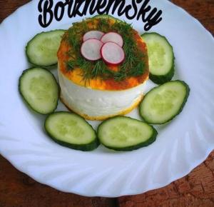 Poulard omlete no Marina Borzhemskoy (recepte)
