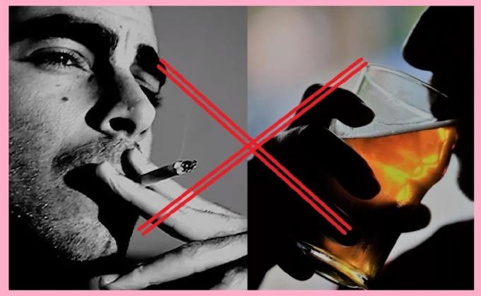 Limit slikti ieradumi (smēķēšana cigaretes un alkoholu saturošus dzērienus)